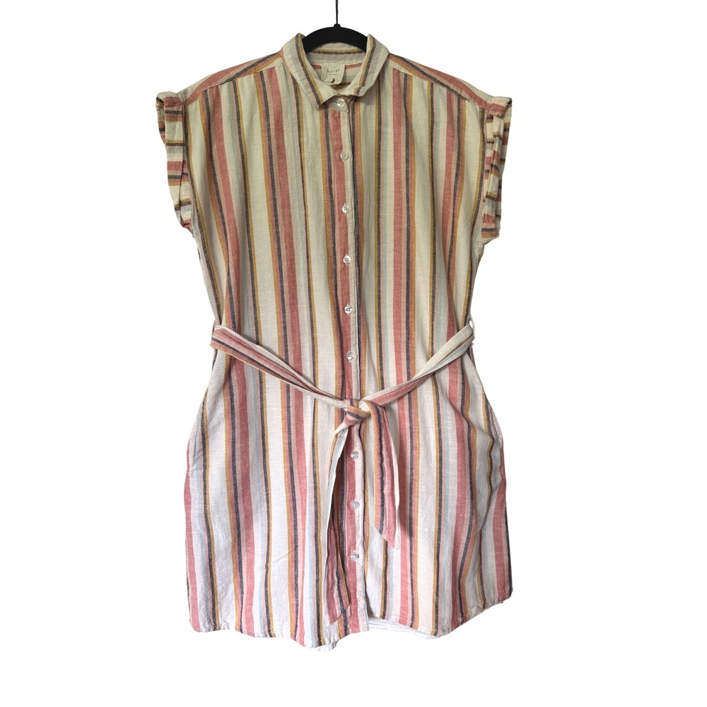 Harper‎ Heritage Francesca's Striped Cotton Button Down Shirt Dress Large